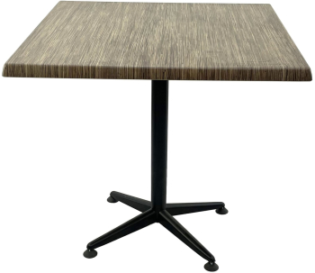 Masa pentru restaurant/terasa patrata 80x80xh74cm Raki Dark Seagrass blat werzalit si picior negru din metal 