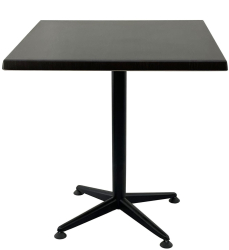 Masa pentru terasa restaurant patrata 80x80xh74cm Raki New Wenge blat werzalit si picior negru din metal 