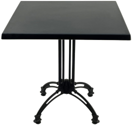 Masa restaurant patrata 70x70xh71cm Raki Black blat werzalit si baza retro din aluminiu 