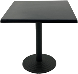 Masa restaurant patrata 70x70xh74cm RAKI BLACK blat werzalit si baza metalica alba 