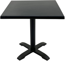 Masa restaurant patrata 70x70xh74cm Raki Black blat werzalit si baza metalica 