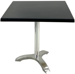 Masa restaurant patrata 70x70xh74cm Raki Black blat werzalit si picior aluminiu 