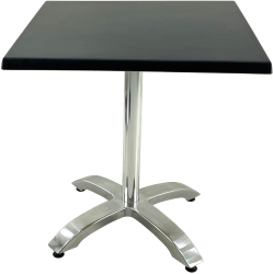 Masa restaurant patrata 70x70xh74cm Raki Black blat werzalit si picior din aluminiu 