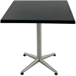 Masa restaurant patrata 70x70xh74cm Raki Black blat werzalit si picior metalic gri 