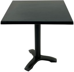 Masa restaurant patrata 70x70xh74cm Raki Black blat werzalit si picior negru din metal 