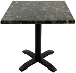 Masa restaurant patrata 70x70xh74cm Raki Karacabey Dark Marble blat werzalit si baza metalica 