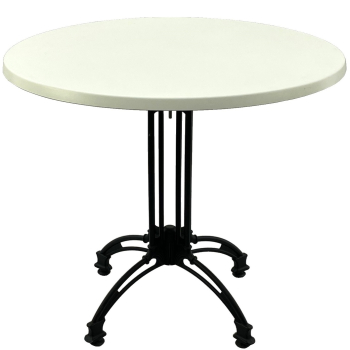 Masa restaurant rotunda D80xh71cm Raki Uni Art blat werzalit si baza retro din aluminiu 
