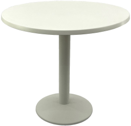 Masa restaurant rotunda D80xh74cm Raki Uni Art blat werzalit si baza din metal alba 