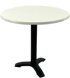 Masa restaurant rotunda D80xh74cm Raki Uni Art blat werzalit si picior negru din metal 