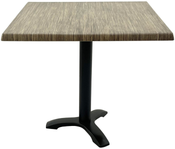 Masa restaurant terasa patrata 70x70xh74cm Raki Dark Seagrass blat werzalit si picior metalic negru 