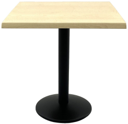 Masa restaurant terasa patrata 70x70xh74cm Raki Maple blat werzalit si baza metalica neagra 