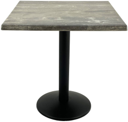 Masa restaurant terasa patrata 70x70xh74cm Raki Old Pine blat werzalit si baza metalica neagra 