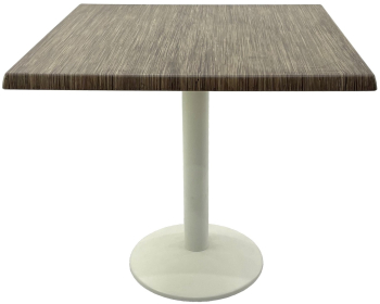 Masa restaurant terasa patrata 80x80xh74cm Raki Dark Seagrass blat werzalit si baza metalica alba