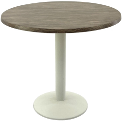 Masa restaurant terasa rotunda D80xh74cm Raki Dark Seagrass blat werzalit si baza metalica alba 