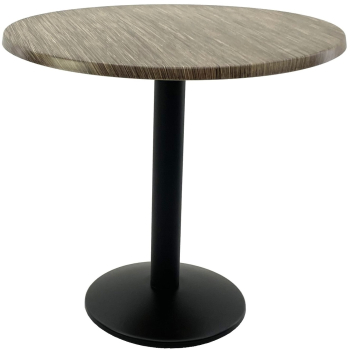 Masa restaurant terasa rotunda D80xh74cm Raki Dark Seagrass blat werzalit si baza metalica neagra 