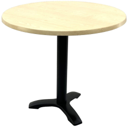Masa restaurant terasa rotunda D80xh74cm Raki Maple blat werzalit si picior metalic negru 