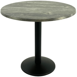 Masa restaurant terasa rotunda D80xh74cm Raki Old Pine blat werzalit si baza metalica neagra 