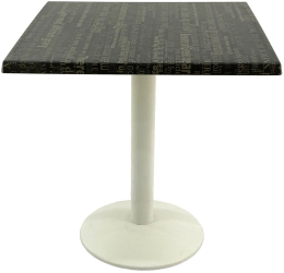 Masa restaurant/cafenea patrata 70x70xh74cm Raki Graphite Night blat werzalit si baza din metal alba 