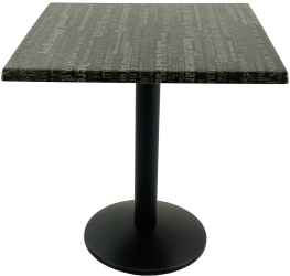Masa restaurant/cafenea patrata 70x70xh74cm Raki Graphite Night blat werzalit si baza din metal neagra 
