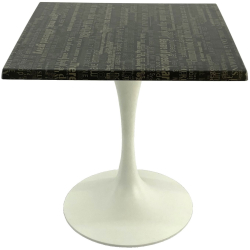 Masa restaurant/cafenea patrata 70x70xh74cm Raki Graphite Night blat werzalit si baza metalica alba 