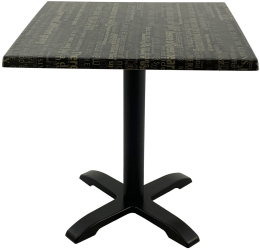 Masa restaurant/cafenea patrata 70x70xh74cm Raki Graphite Night blat werzalit si baza metalica 