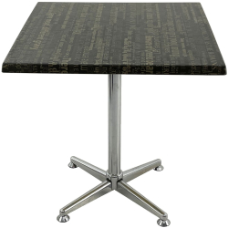 Masa restaurant/cafenea patrata 70x70xh74cm Raki Graphite Night blat werzalit si picior metalic cromat 