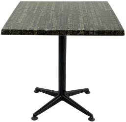 Masa restaurant/cafenea patrata 70x70xh74cm Raki Graphite Night blat werzalit si picior negru metalic 
