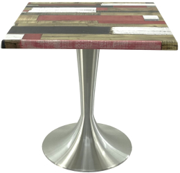 Masa restaurant/cafenea/bistro patrata 70x70xh74cm Raki Redden Wood blat werzalit si baza aluminiu 