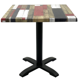 Masa restaurant/cafenea/bistro patrata 70x70xh74cm Raki Redden Wood blat werzalit si baza metalica 