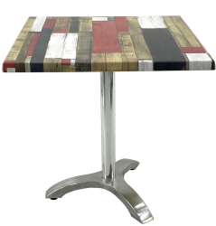 Masa restaurant/cafenea/bistro patrata 70x70xh74cm Raki Redden Wood blat werzalit si picior aluminiu 
