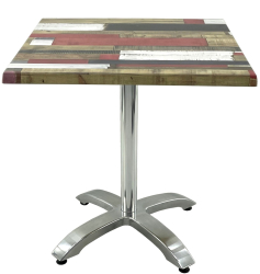 Masa restaurant/cafenea/bistro patrata 70x70xh74cm Raki Redden Wood blat werzalit si picior din aluminiu 