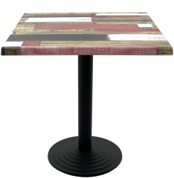 Masa restaurant/cafenea/bistro patrata 70x70xh74cm Raki Redden Wood blat werzalit si picior metalic negru 