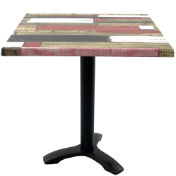 Masa restaurant/cafenea/bistro patrata 70x70xh74cm Raki Redden Wood blat werzalit si picior negru din metal 