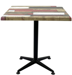 Masa restaurant/cafenea/bistro patrata 70x70xh74cm Raki Redden Wood blat werzalit si picior negru metalic 