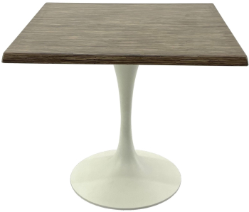 Masa restaurant/terasa patrata 70x70xh74cm Raki Dark Seagrass blat werzalit si baza metalica alba 