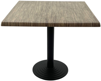 Masa restaurant/terasa patrata 70x70xh74cm Raki Dark Seagrass blat werzalit si picior metalic negru 