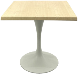 Masa restaurant/terasa patrata 70x70xh74cm Raki Maple blat werzalit si baza metalica alba 