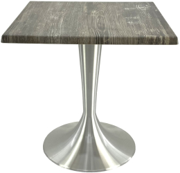 Masa restaurant/terasa patrata 70x70xh74cm Raki Old Pine blat werzalit si baza aluminiu 
