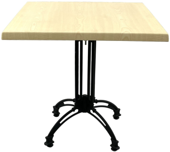 Masa restaurant/terasa patrata 80x80xh71cm Raki Maple blat werzalit si baza retro din aluminiu