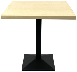 Masa restaurant/terasa patrata 80x80xh74cm Raki Maple blat werzalit si baza metalica neagra 