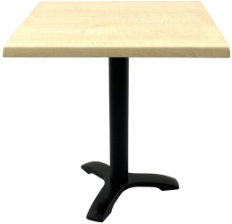 Masa restaurant/terasa patrata 80x80xh74cm Raki Maple blat werzalit si picior metalic negru 