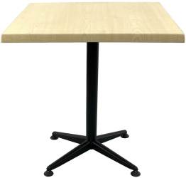 Masa restaurant/terasa patrata 80x80xh74cm Raki Maple blat werzalit si picior negru din metal