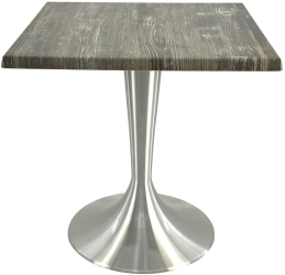 Masa restaurant/terasa patrata 80x80xh74cm Raki Old Pine blat werzalit si baza aluminiu 