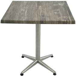 Masa restaurant/terasa patrata 80x80xh74cm Raki Old Pine blat werzalit si picior metalic gri 