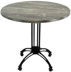 Masa restaurant/terasa rotunda D80xh71cm Raki Old Pine blat werzalit si baza retro din aluminiu 