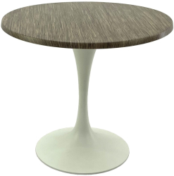 Masa restaurant/terasa rotunda D80xh74cm Raki Dark Seagrass blat werzalit si baza metalica alba 
