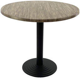 Masa restaurant/terasa rotunda D80xh74cm Raki Dark Seagrass blat werzalit si picior metalic negru 