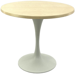 Masa restaurant/terasa rotunda D80xh74cm Raki Maple blat werzalit si baza metalica alba 