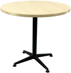 Masa restaurant/terasa rotunda D80xh74cm Raki Maple blat werzalit si picior negru din metal 