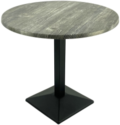 Masa restaurant/terasa rotunda D80xh74cm Raki Old Pine blat werzalit si baza metalica neagra 